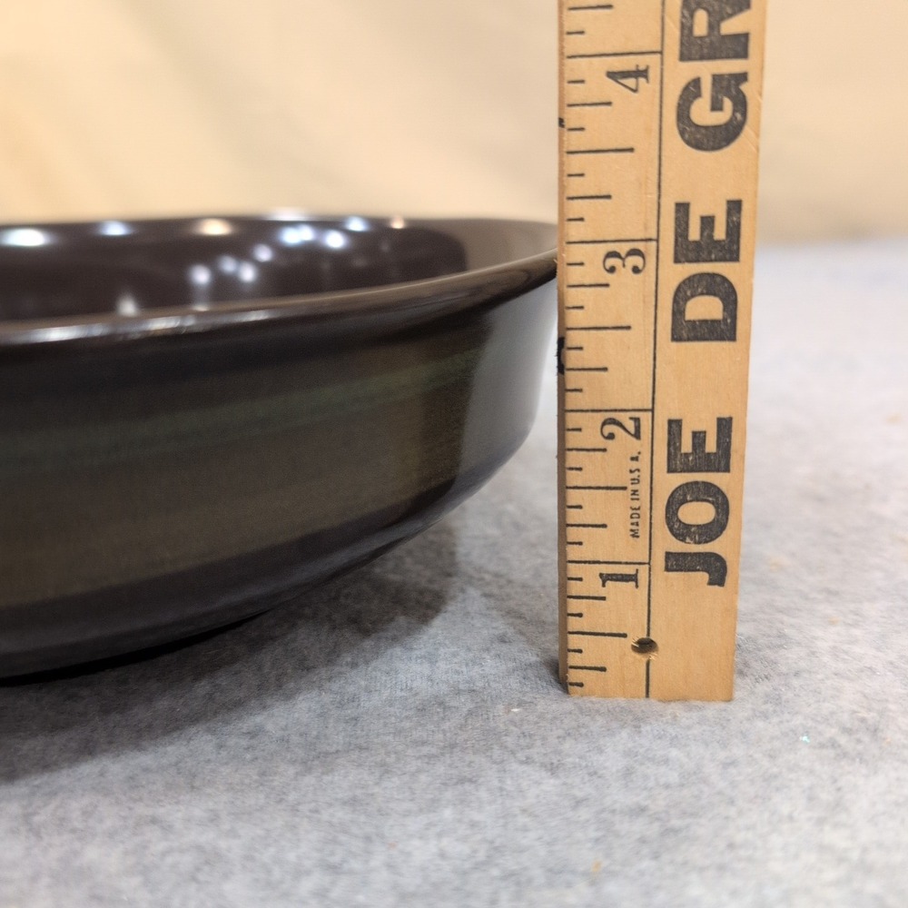 Franciscan Brown Glazed Ceramic Bowl with Green Band Mid Century Modern - Picture 4 of 8